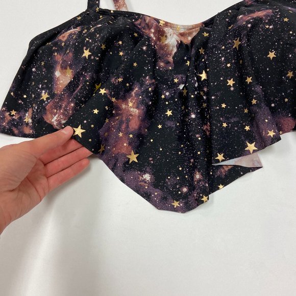 Torrid Womens Black Star Print Adjustable Strap Padded Swim Bikini Top Size 2 - Picture 3 of 6